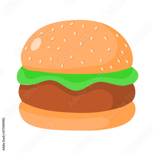 "Burger Food Vector" refers to digital illustrations of burgers created in vector format. These graphics are perfect for designers and marketers looking to add appetizing visuals to their projects.