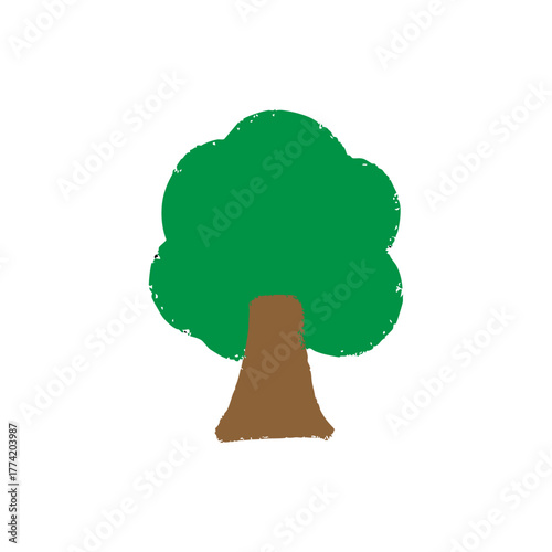 手描きの可愛い木のイラスト