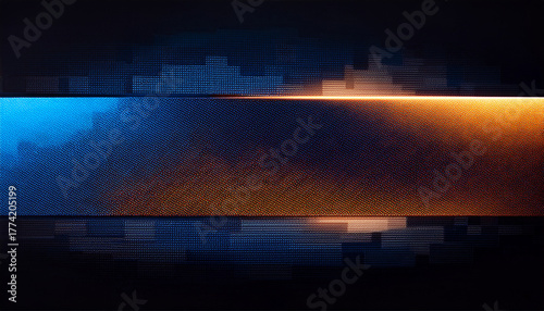 Abstract pixel banner design with mosaic edges for horizontal title headers and modern web layouts.