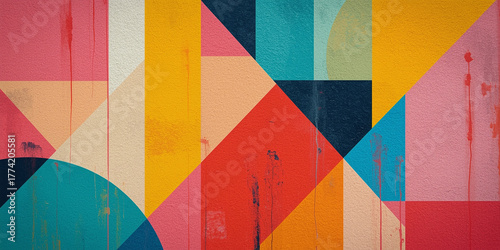 Colorful Graffiti Modern Vector With Rectangle and Ellipse Abstract Shape
