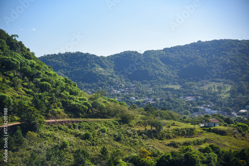 Fotomural Landscape of Serra Geral Hills in Central Rio Grande do Sul, Brazil