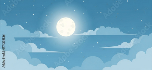 vector illustration of a night landscape