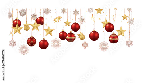 christmas balls on white background
