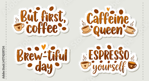 Coffee Lover Stickers: Fun Quotes & Designs for Coffee Fans