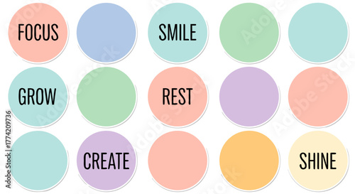 Daily Affirmations: Focus, Smile, Grow, Rest, Create, Shine