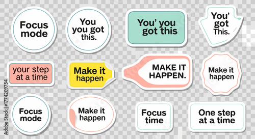 Motivational Stickers for Focus & Success