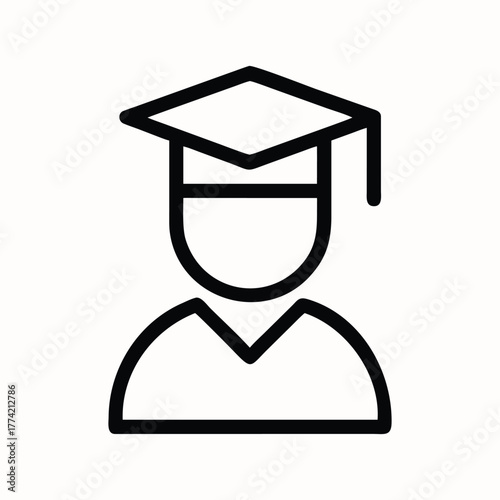 Gradution icon vector on white background
