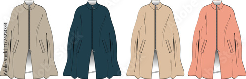 Variety of Fashionable Coats A Colorful Selection of Stylish Outerwear