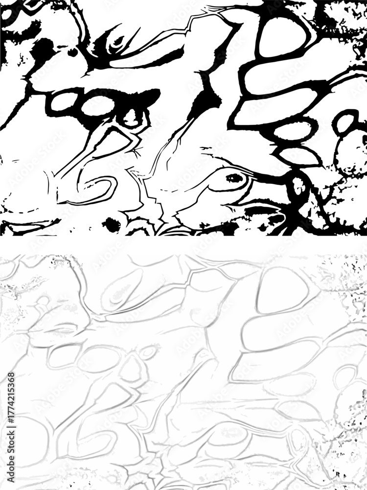 Obraz premium abstract grunge background with hand drawn sketch, grunge background set, abstract grunge background, Abstract Fluidity in Black and White