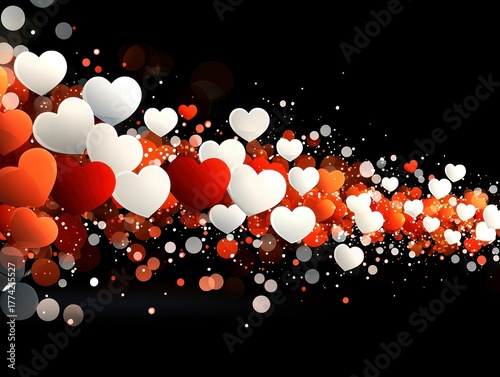 Love and affection in motion abstract background digital art vibrant colors close-up view emotional expression