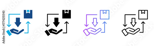 Supply Demand Icon Multiple Style Vector Illustration
