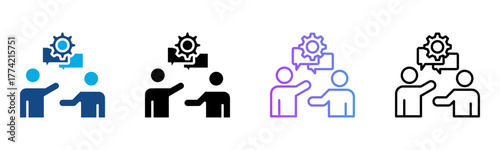 Social Skills Icon Multiple Style Vector Illustration
