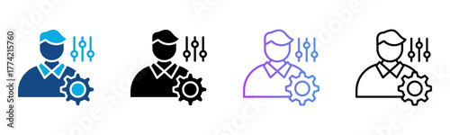 Self Regulation Icon Multiple Style Vector Illustration
