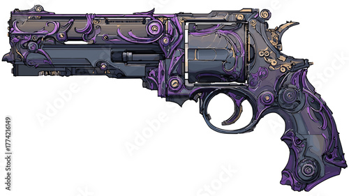 ファンタジー風リボルバーのコンセプトアートイラスト