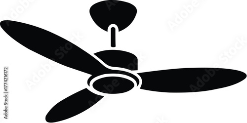Simple black and white ceiling fan