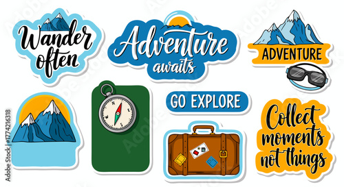 Travel & Adventure Stickers: Wander, Explore, Collect Moments