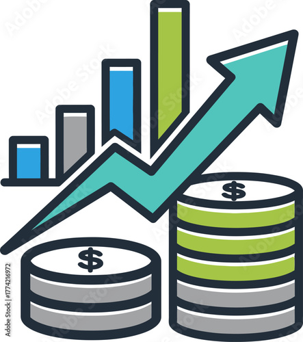 illustration of a developing economy or financial growth.