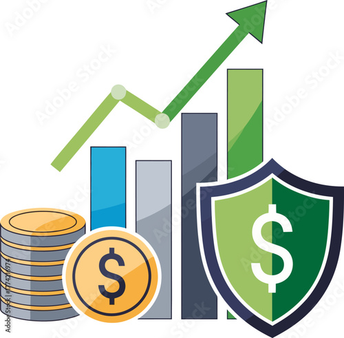 illustration of a developing economy or financial growth.
