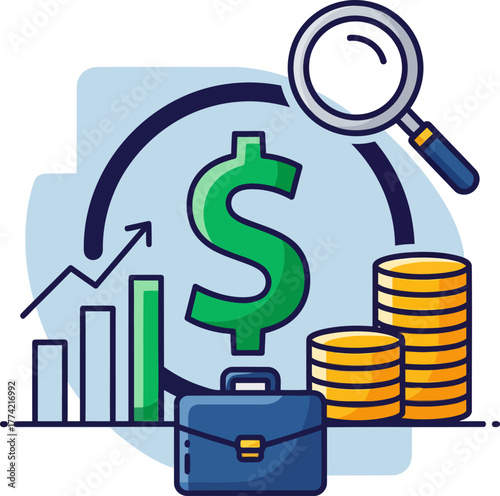 illustration of a developing economy or financial growth.