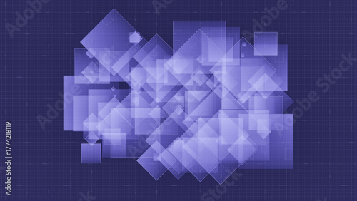 Grid-based abstract composition with semi-transparent squares