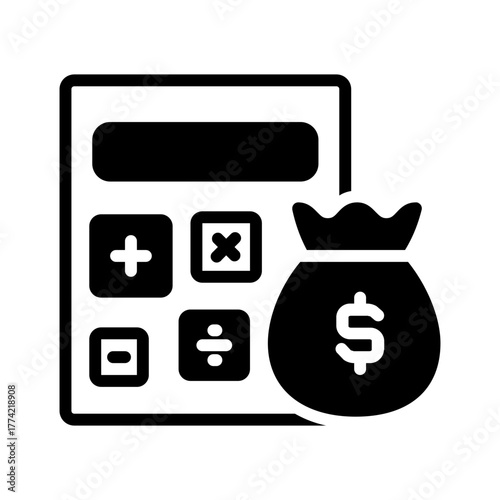 Vector solid black icon for Calculator