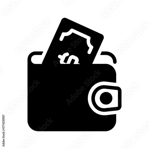 Vector solid black icon for Wallet