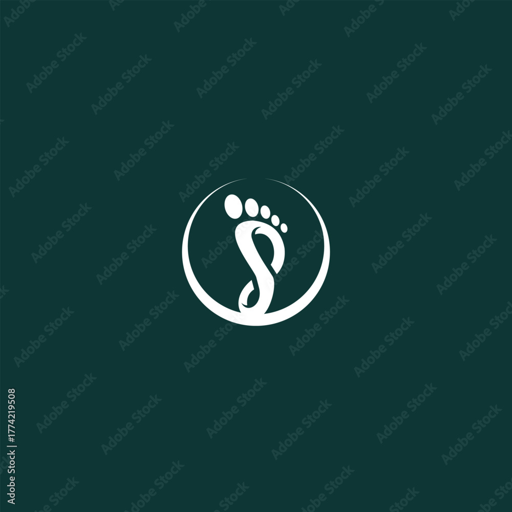 Obraz premium Footprint Logo Design with Flowing Lines for Wellness Brands