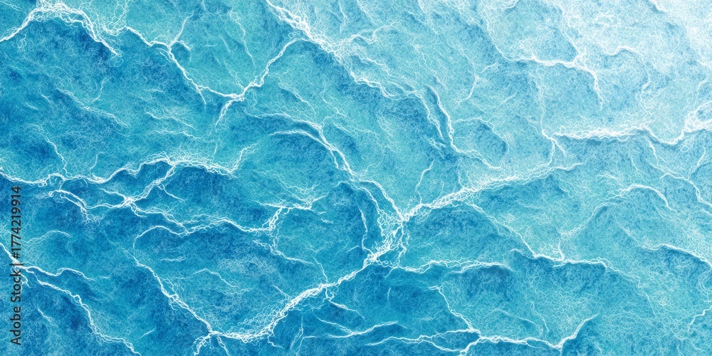 Obraz premium Turquoise ocean waves create a mesmerizing abstract pattern of light and motion.