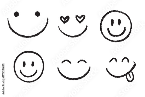 Playful Hand Drawn Smiley Face Collection