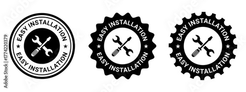 Easy Installation Badge Label Icon Design