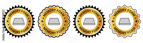 Allergy Foam Gold Seal Badge Emblem Sticker Labels