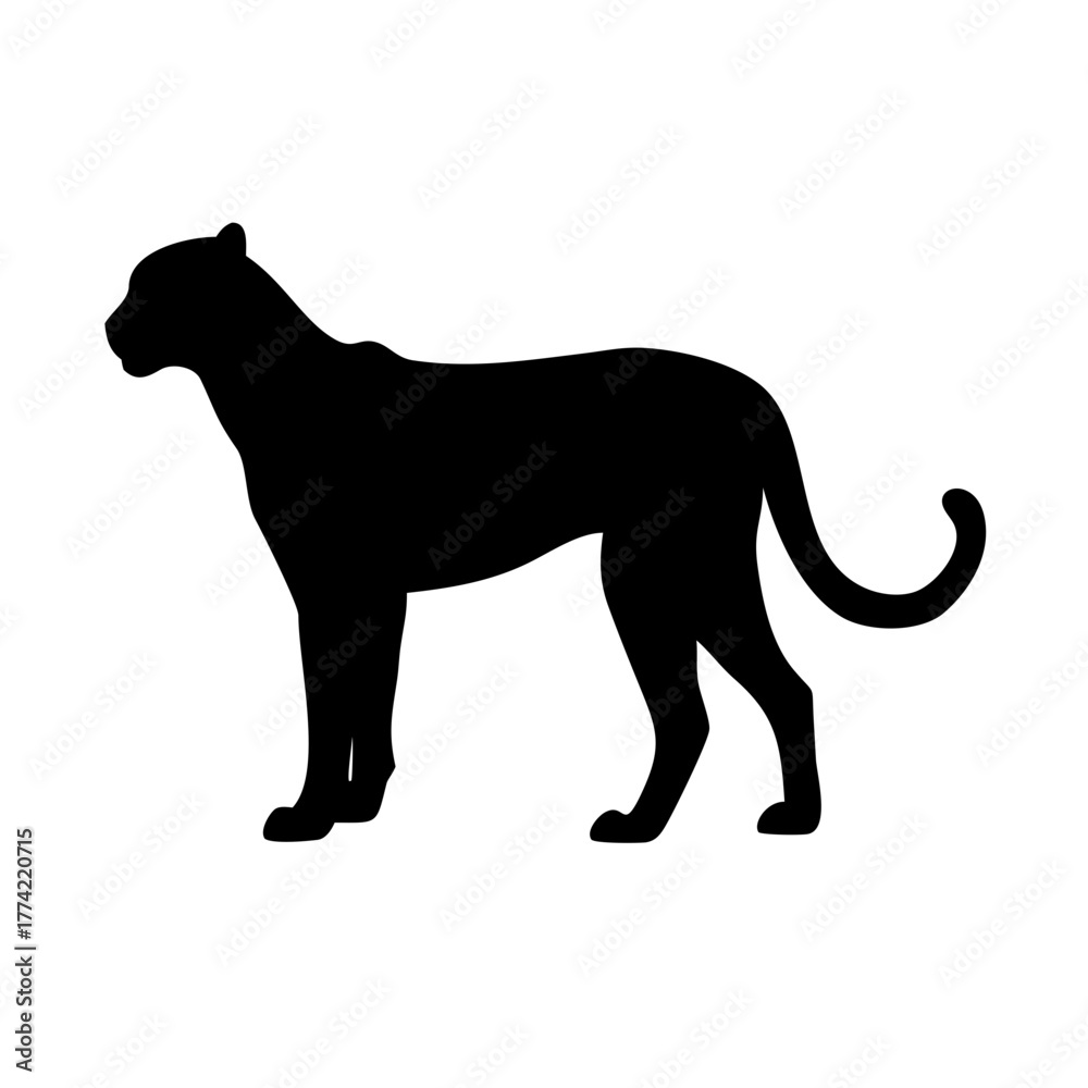 Obraz premium Cheetah silhouette standing tall on a white background design