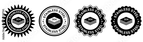 Black and White Stainless Steel Badges Logos Icons for Industrial Product Branding