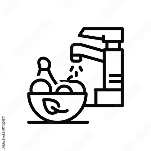 Black line icon for hygiene practices