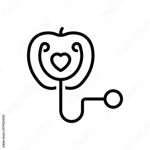 Black line icon for health standards