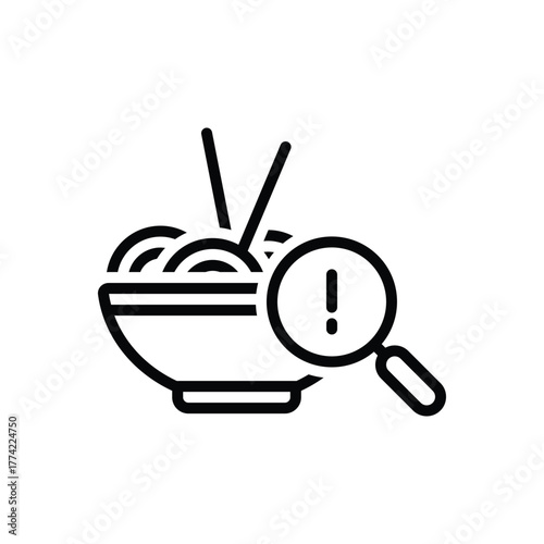 Black line icon for risk assessment