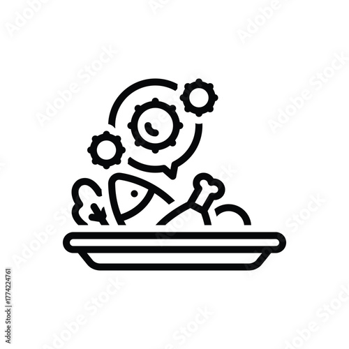 Black line icon for pathogen detection