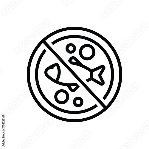 Black line icon for cross contamination