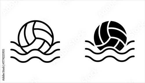 waterpolo icon set from sports collection. Thin linear waterpolo, pool, water outline icon isolated on white background.