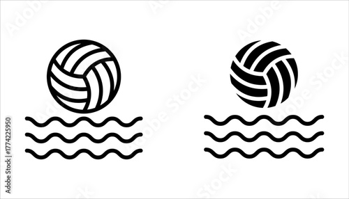 waterpolo icon set from sports collection. Thin linear waterpolo, pool, water outline icon isolated on white background.