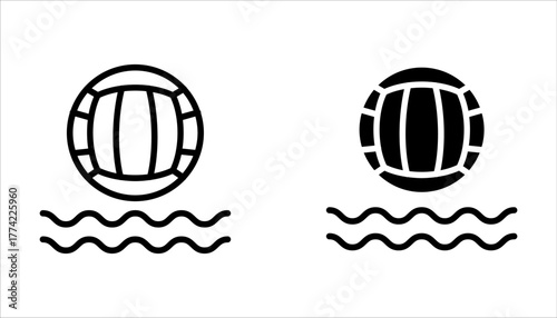 waterpolo icon set from sports collection. Thin linear waterpolo, pool, water outline icon isolated on white background.