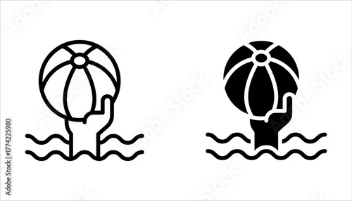 waterpolo icon set from sports collection. Thin linear waterpolo, pool, water outline icon isolated on white background.