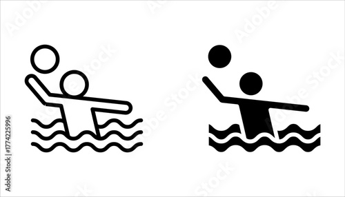 waterpolo icon set from sports collection. Thin linear waterpolo, pool, water outline icon isolated on white background.