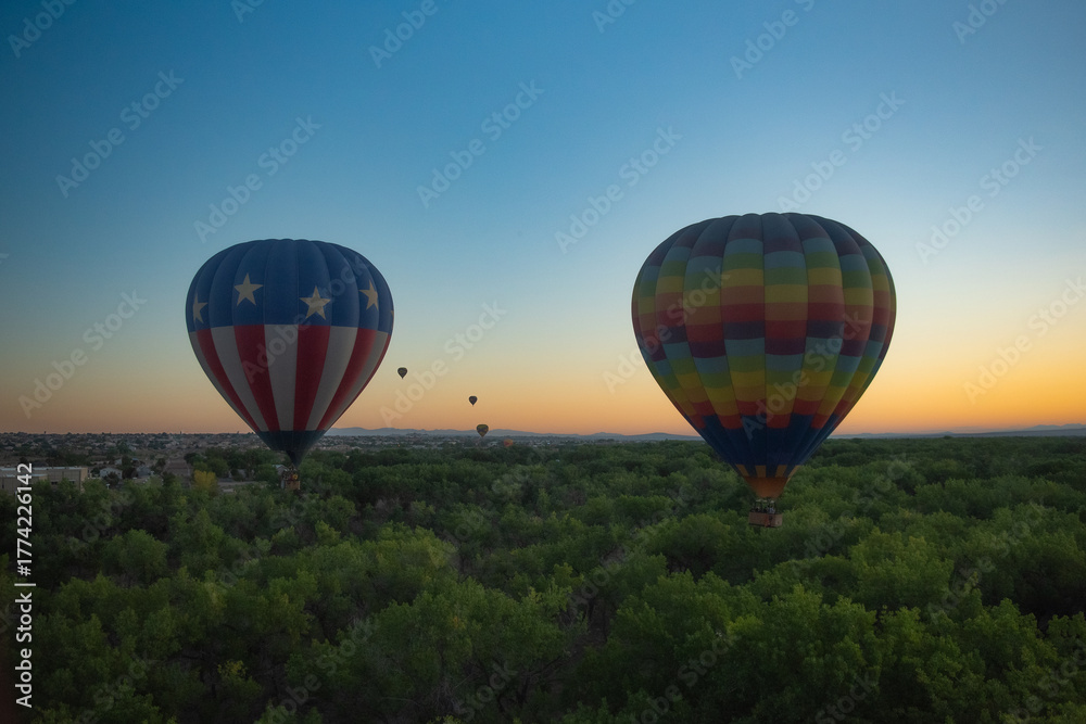 Fototapeta premium Hot air balloons in flight