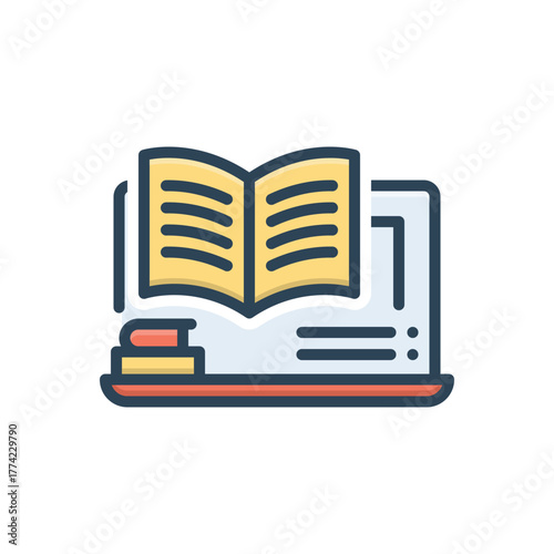 Color illustration  icon for study monitoring