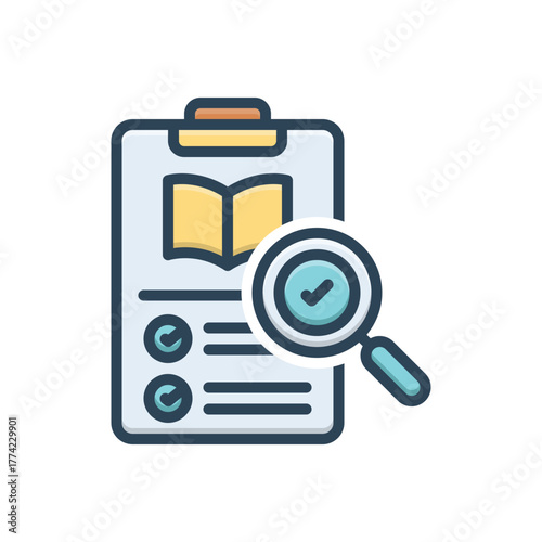 Color illustration  icon for study protocol