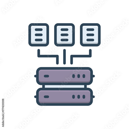 Color illustration  icon for data collection