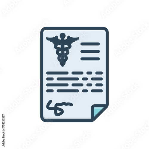 Color illustration  icon for informed consent
