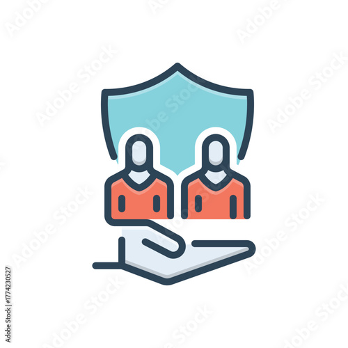 Color illustration  icon for participant safety