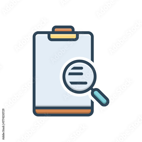 Color illustration  icon for researcher tools